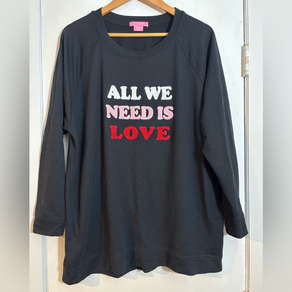 Isaac Mizrahi Black Crewneck Sweatshirt - Picture 1 of 6